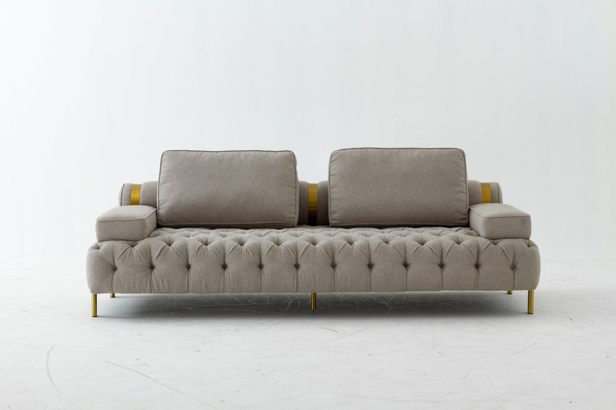 Tufting Grey 2 Seater Loveseat