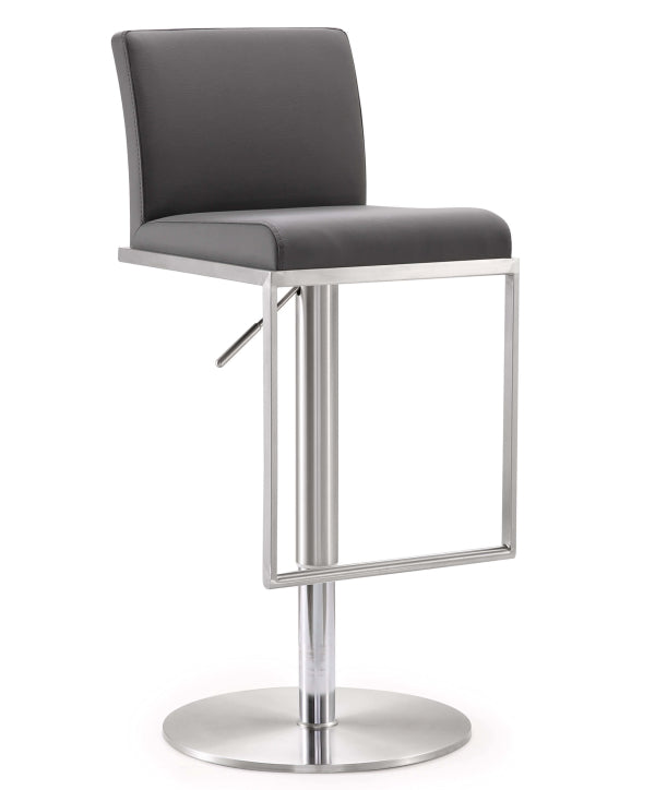 Amalfi Grey Performance Vegan Leather Adjustable Stool