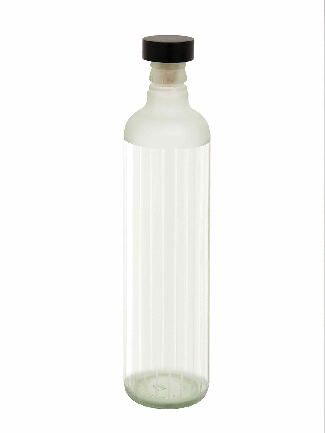 Frosty Glass Bottle With Wooden Stopper