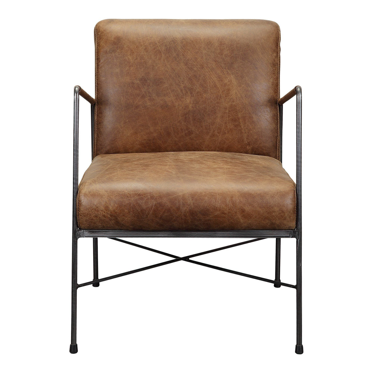 Dagwood Leather Arm Chair Open Road Brown Leather