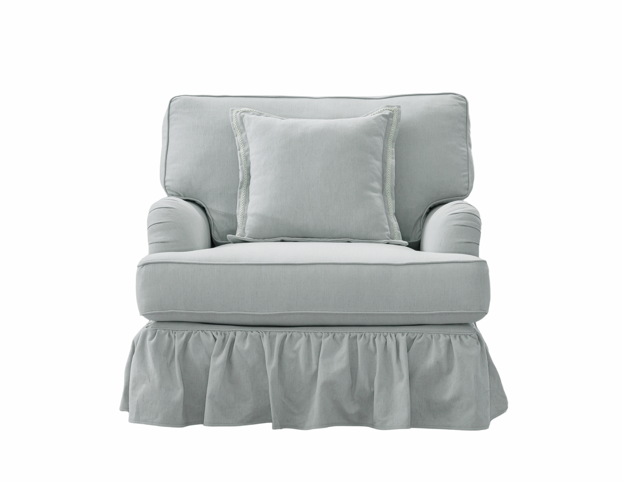 Cottage Calm by Nouf Alaboudi Curtain Blue Chair