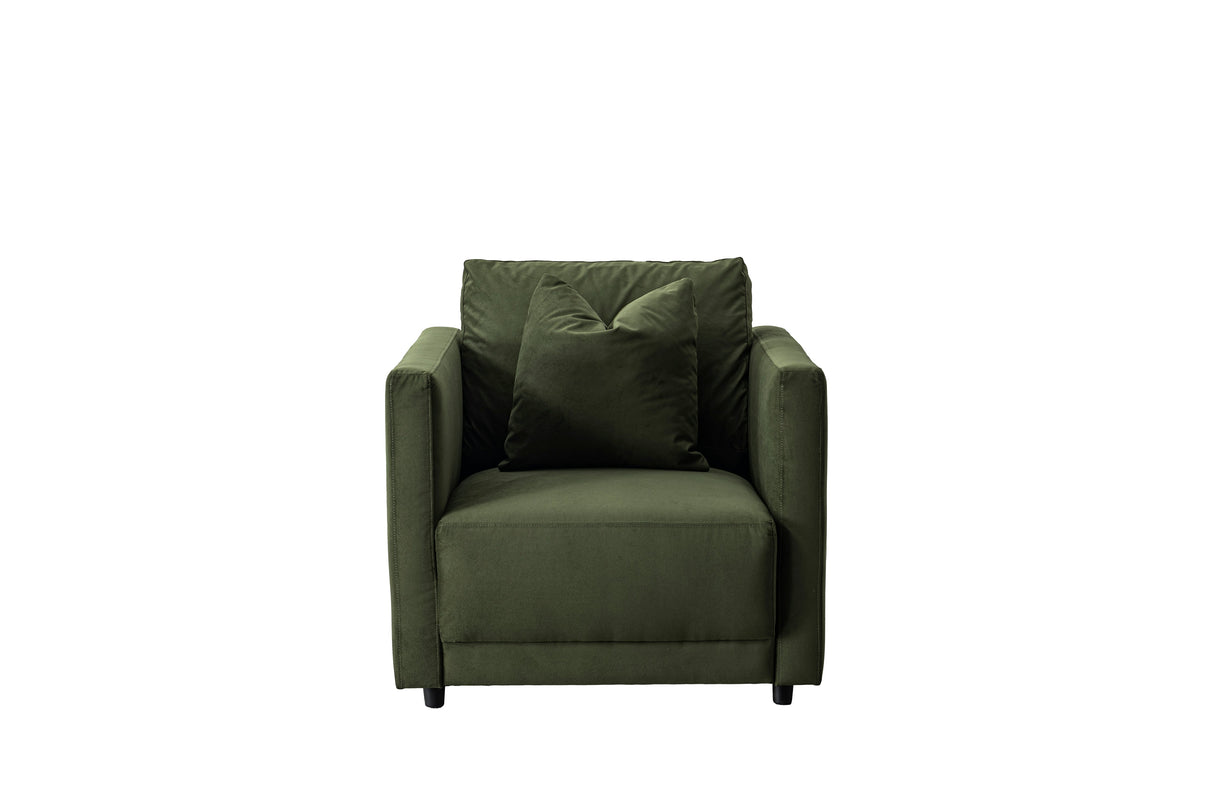 Velano Velvet Green Accent Chair