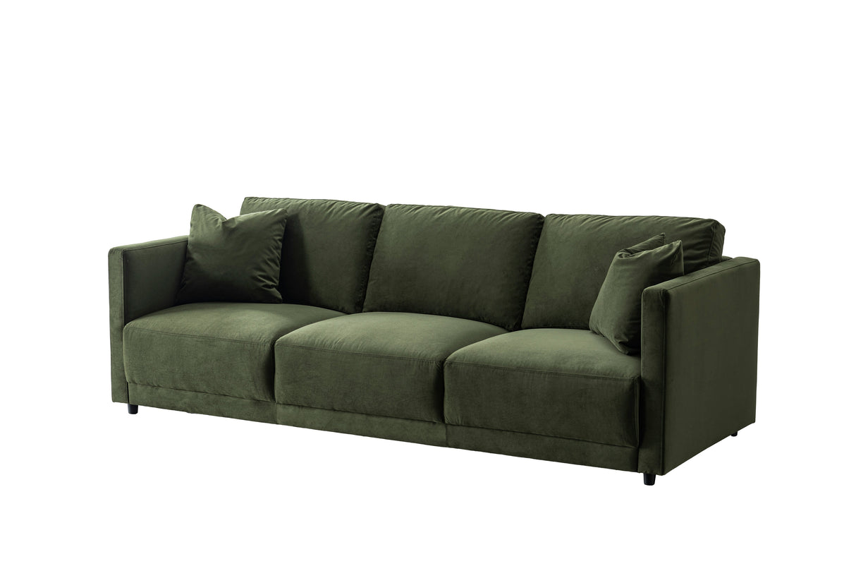 Velano Velvet Green 3 seater Sofa