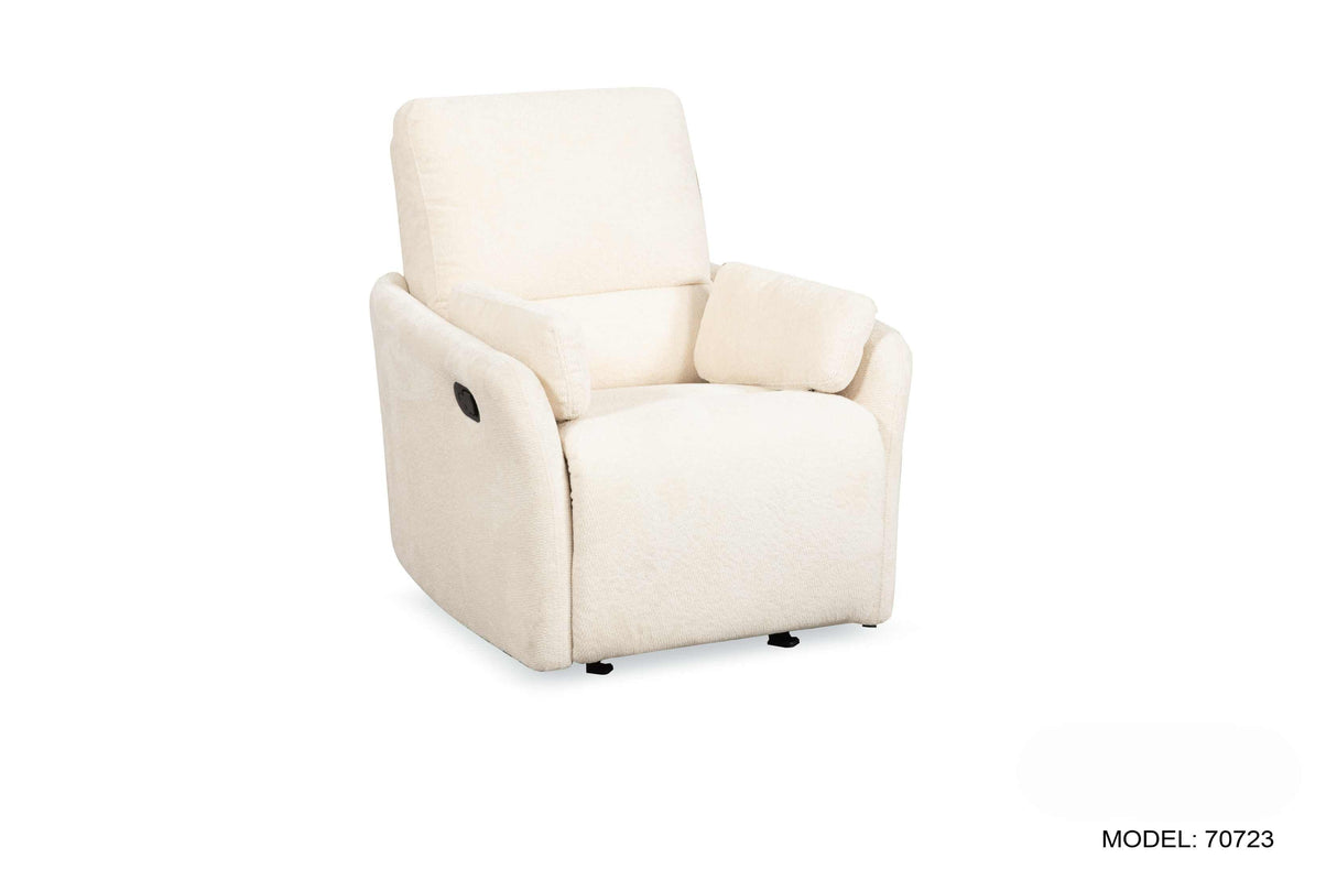 Roots Comfort White Manual Recliner Swivel