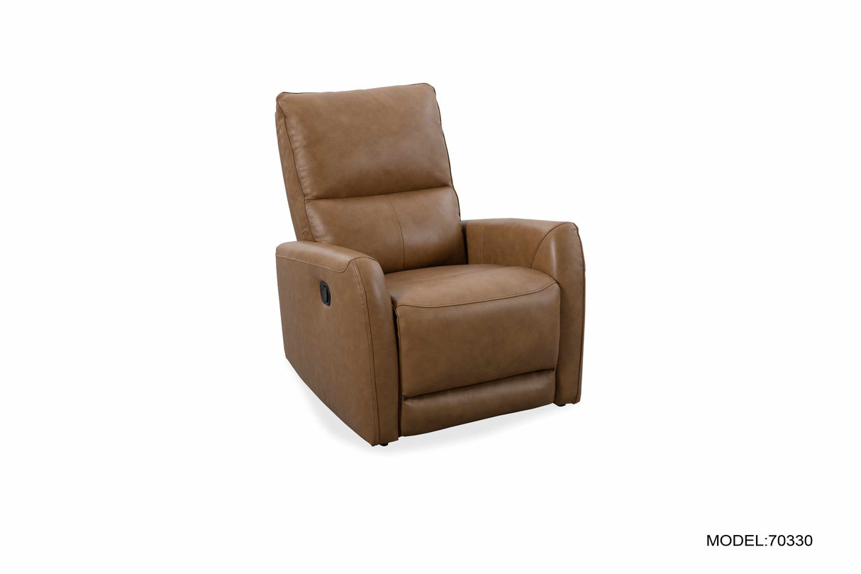 Roots Comfort Brown Leather Manual Recliner