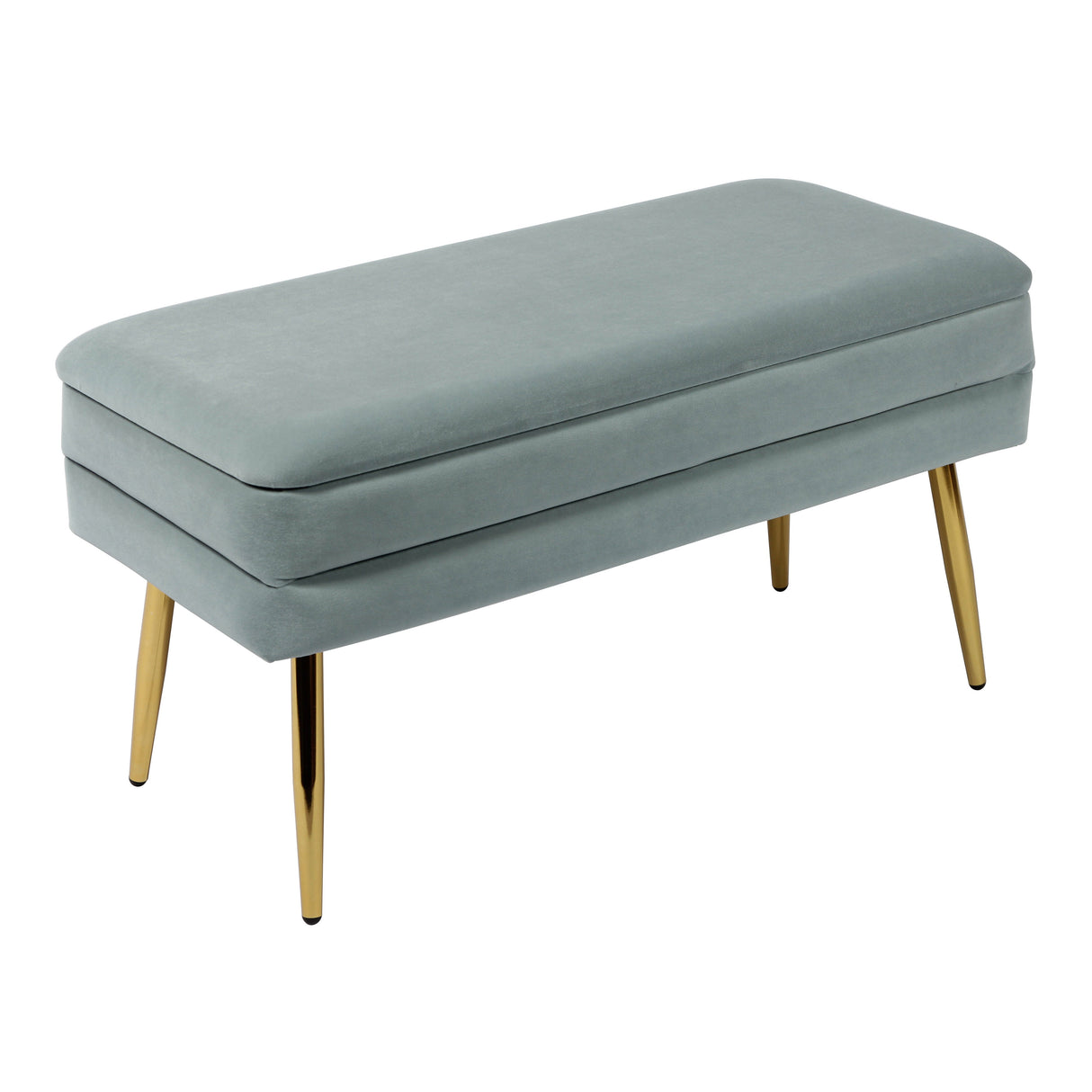 Ziva Sea Blue Velvet Storage Bench