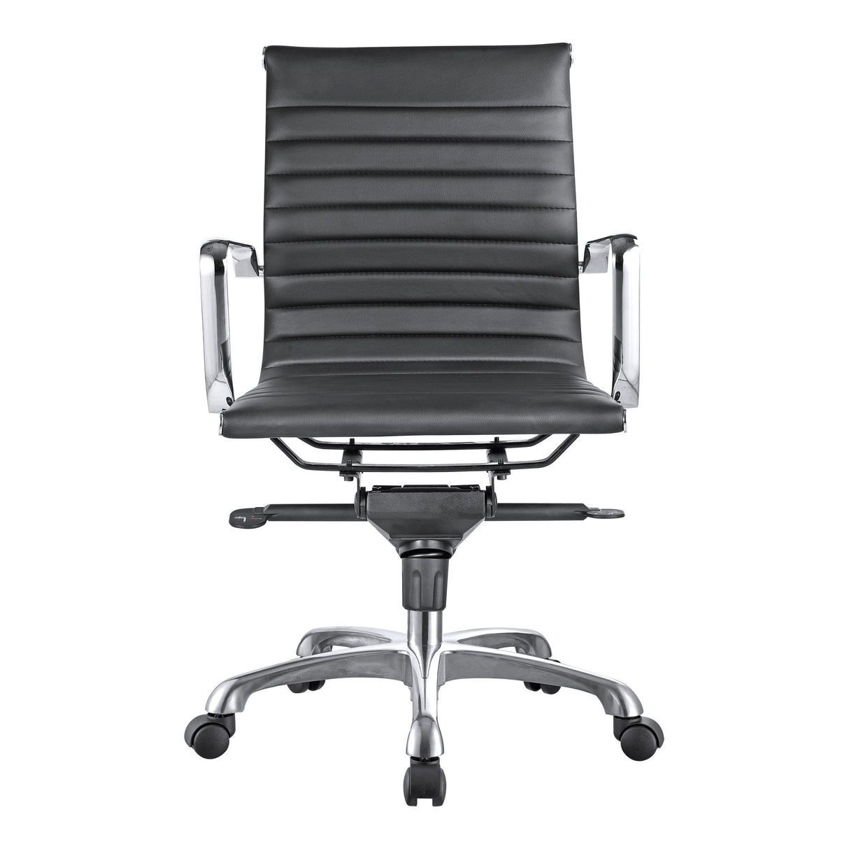 Studio Swivel Office Chair Low Back Black Vegan Leather
