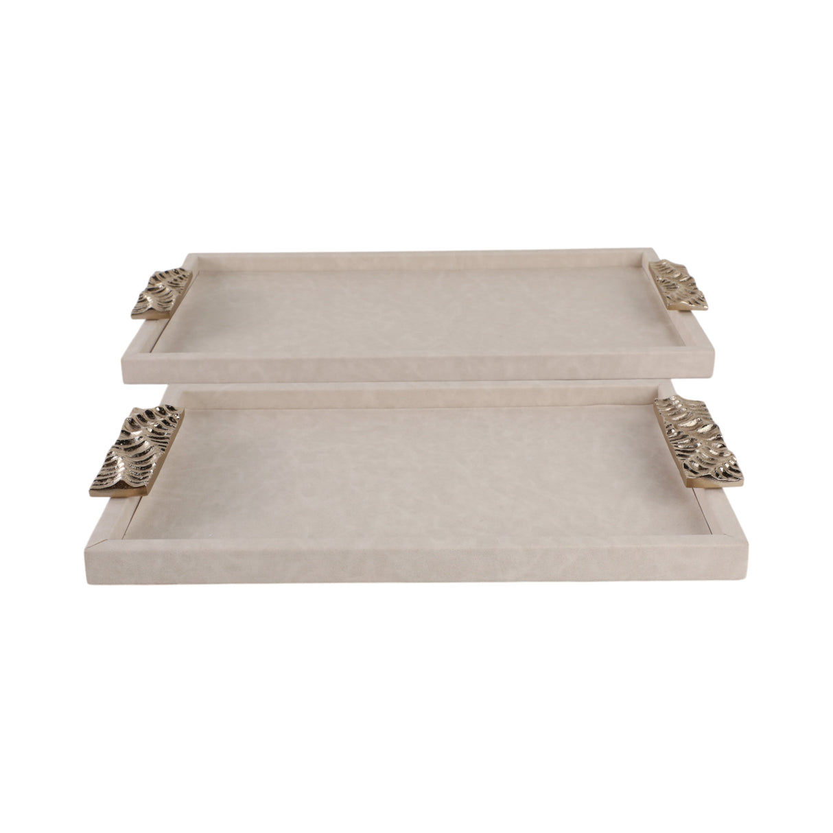 S/2 16/20" MARQUIS TRAYS WITH ALUMINIUM HARDWARE