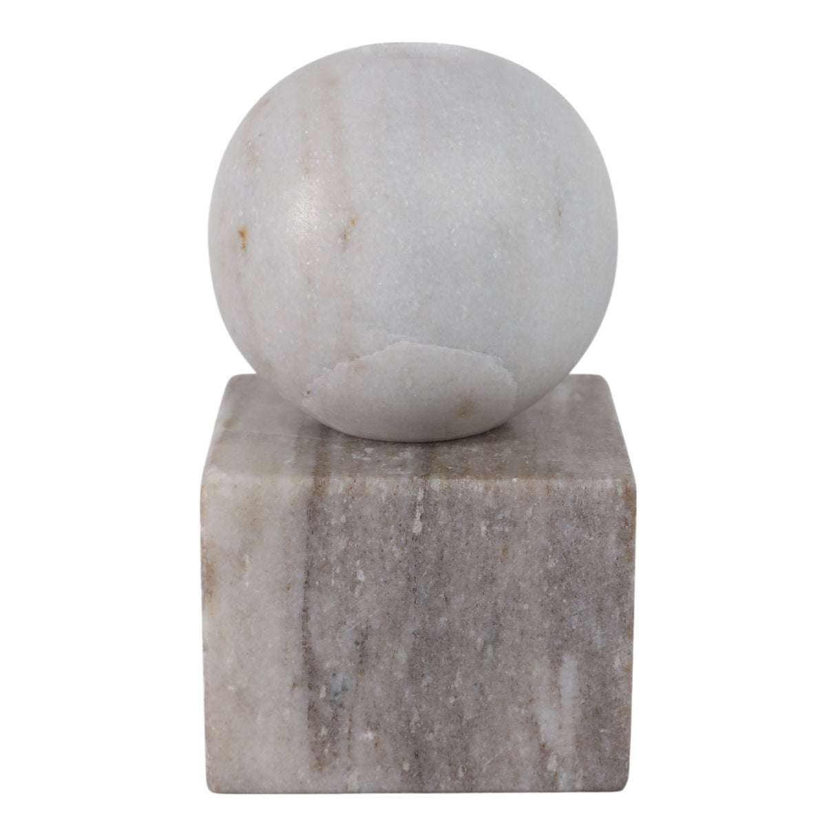 7X4" BALL ON CUBE MARBLE TAPER HOLDER, MULTI