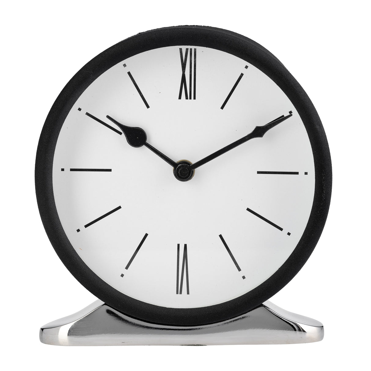 METAL,7"H,CANDID TABLE CLOCK,WHITE/BLACK