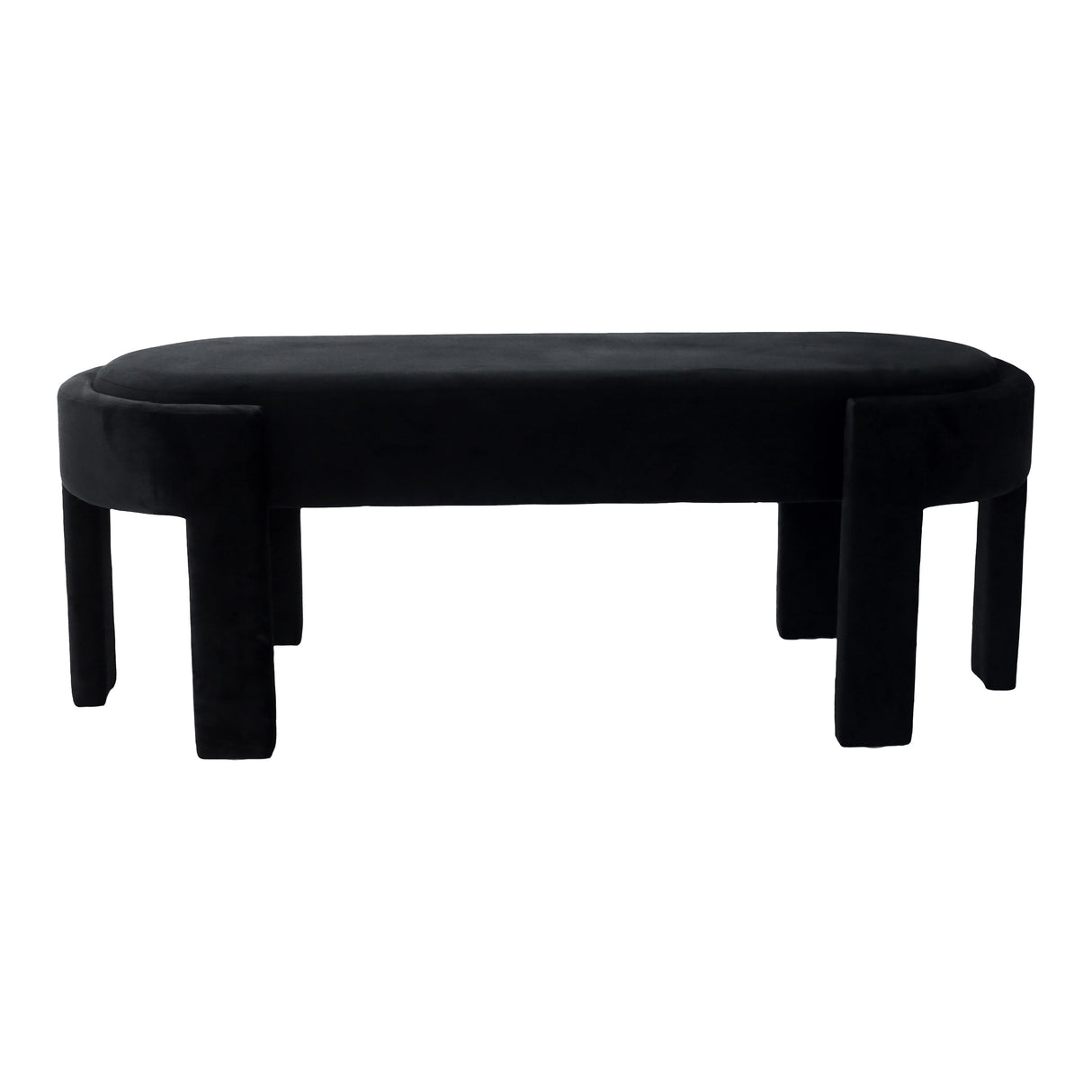 48" Aberdeen Black Velvet Bench