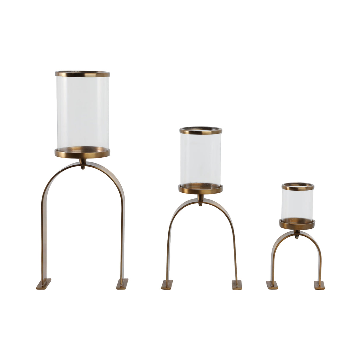 S3 10/16/22" DELEVAN GOLD CANDLE HOLDERS