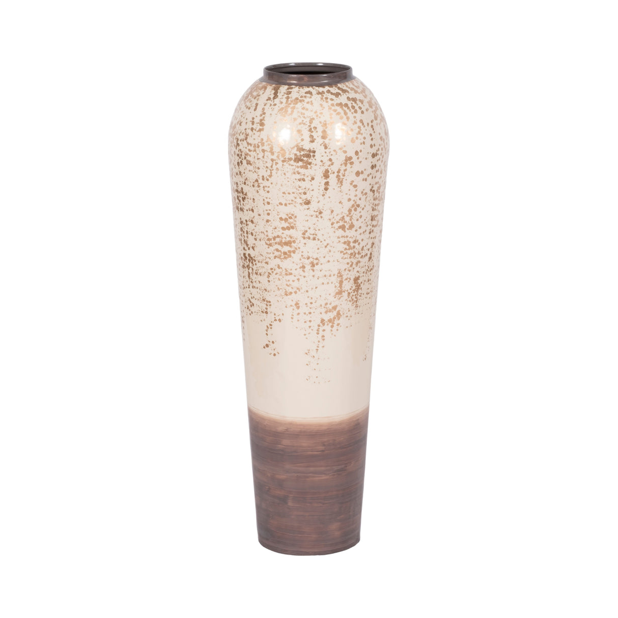 33" Opulence Metal Floor Vase, Grey Multi