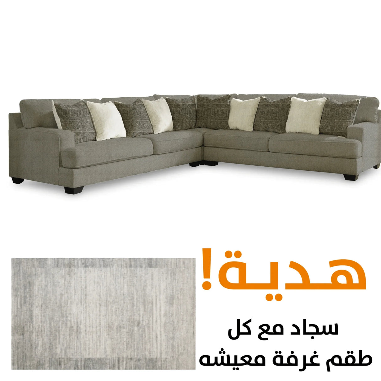 Adequate Sectional with FREE RUG