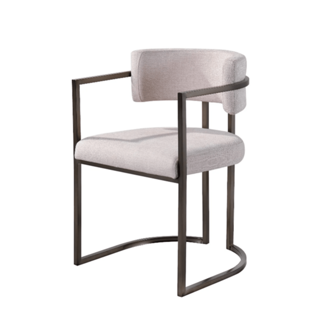 Alexa Light Beige Dining Chair- Bronze Legs