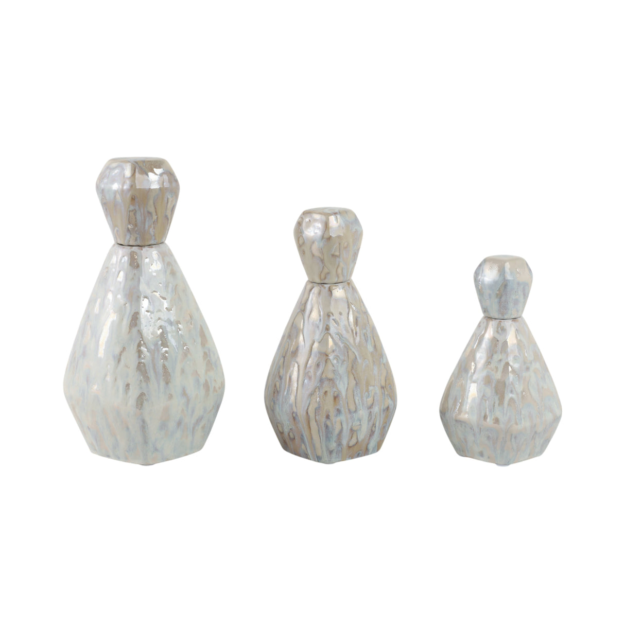 S/3 9/11/13" Tacoma Ceramic Bottles