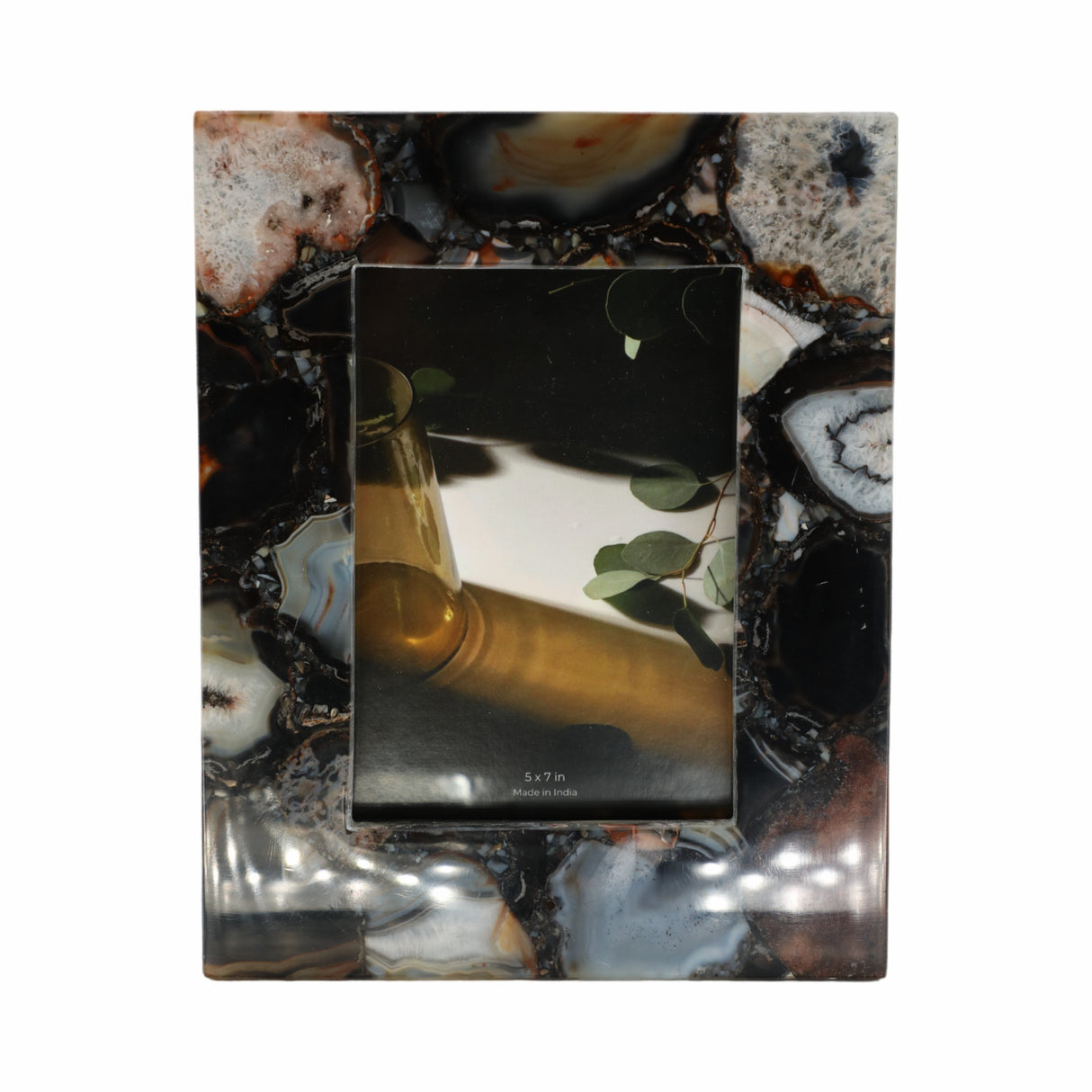 5x7 Agate Photo Frame, Black Multi