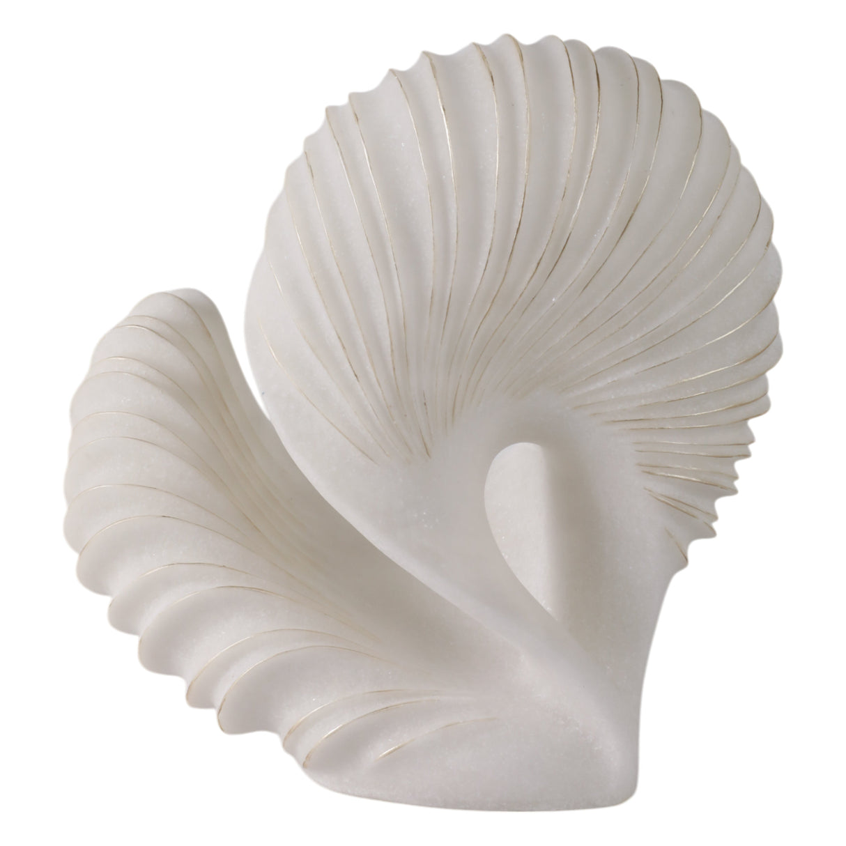 14" EVANSTON QUARTZ RESIN SHELL STATUARY, WHITE
