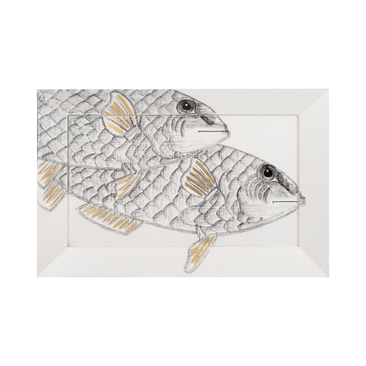 71x47 Hand Painted Keep Swimming, White/black