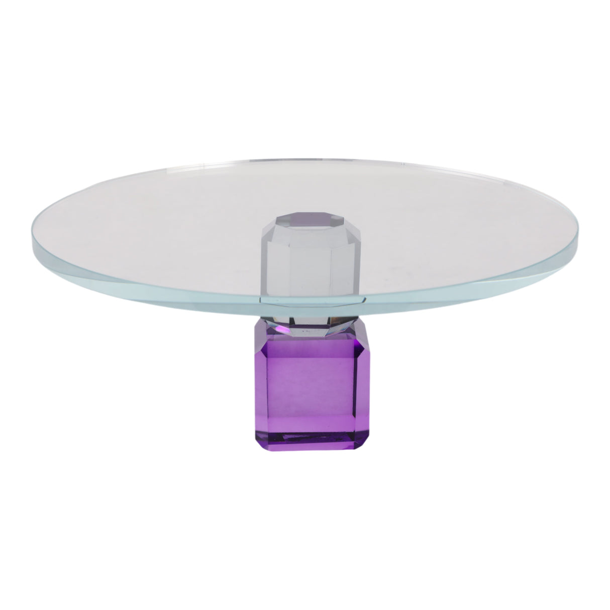 9x4" Crystal Cake Stand, Clear/purple