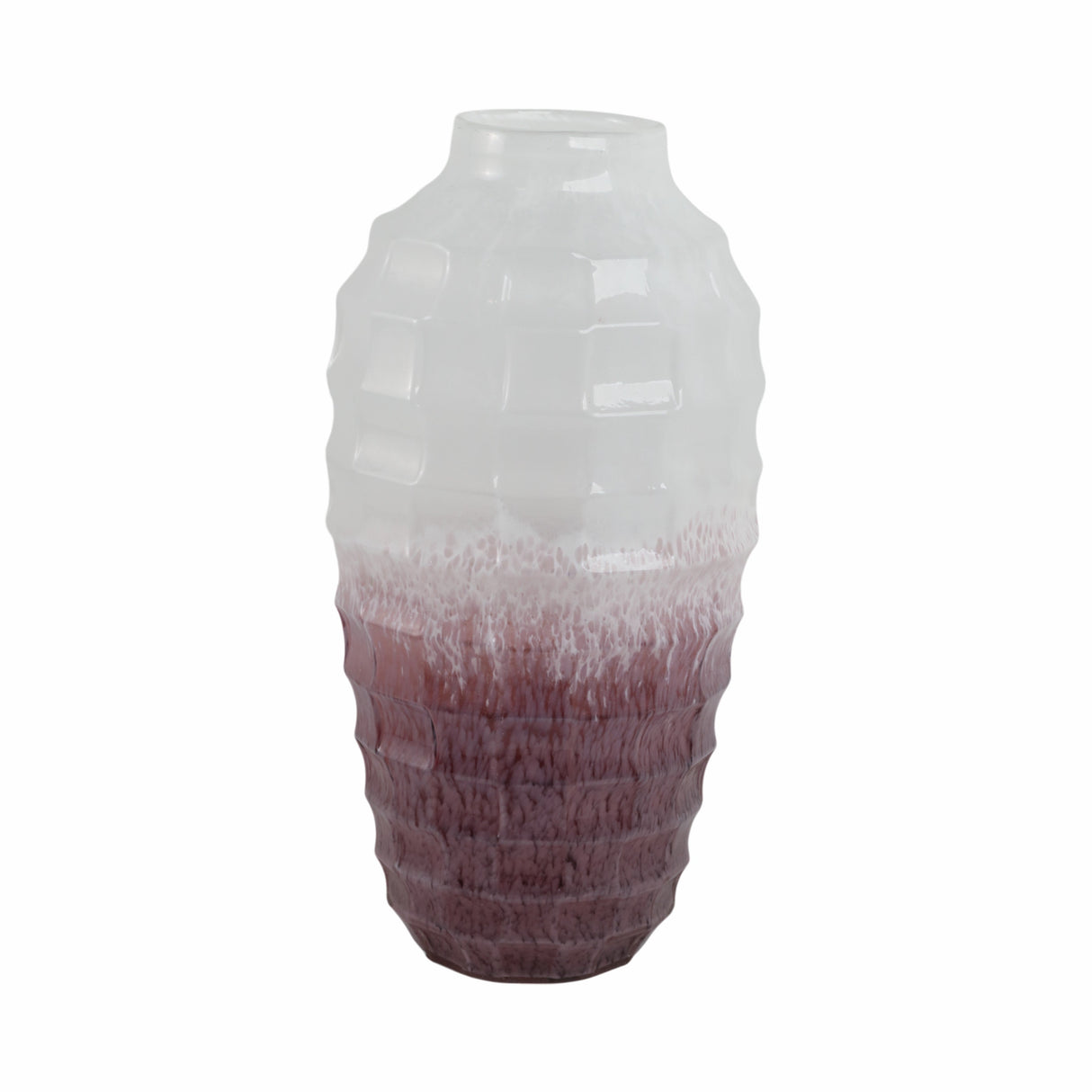 GLASS, 16"H 2-TONE VASE, BLUSH