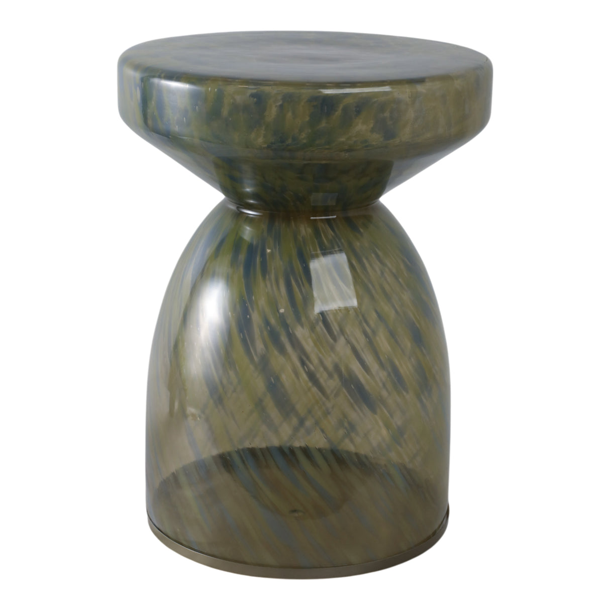 20" Aires Large Art Glass Table, Brown