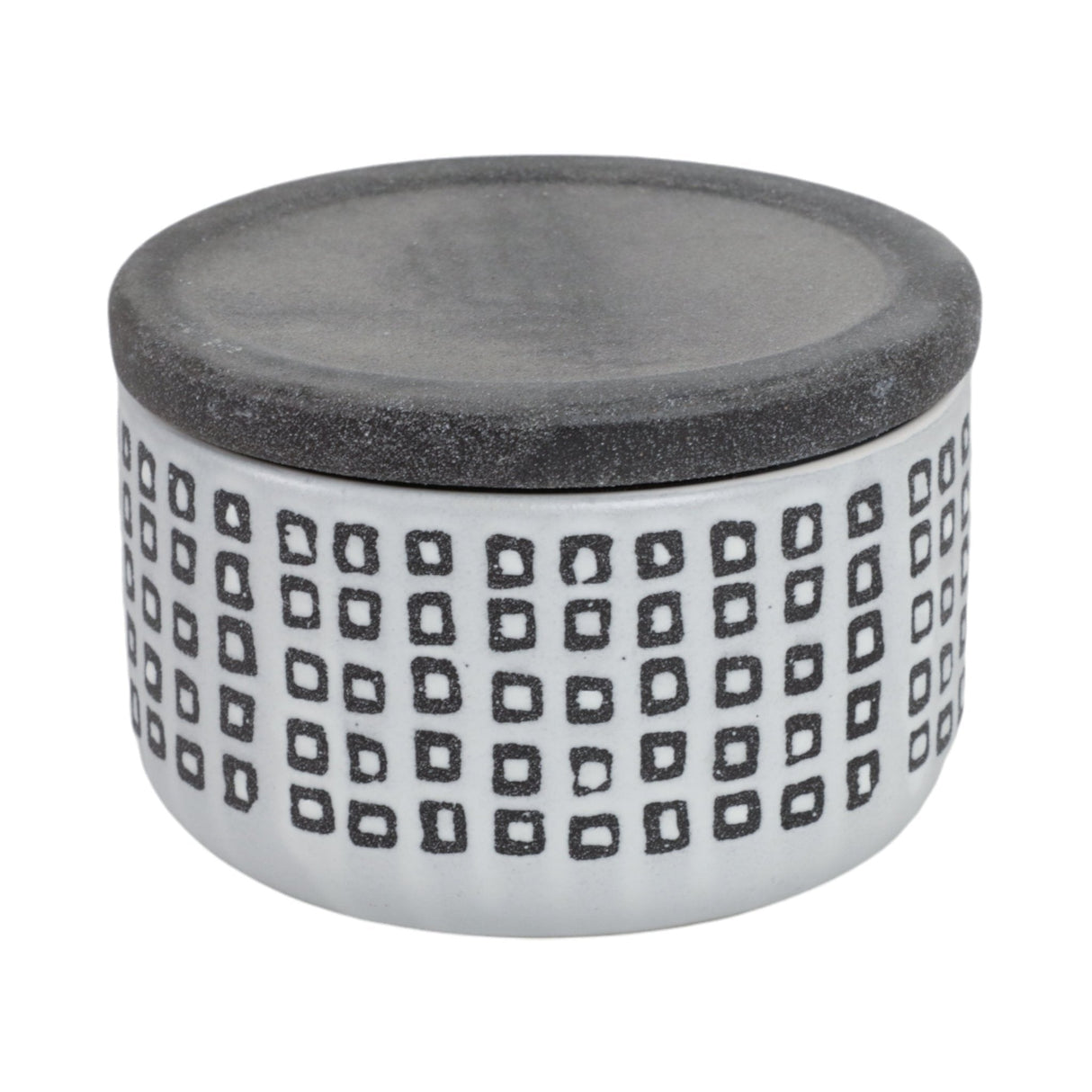 Ceramic 5" Covered Dotted Jar, Black