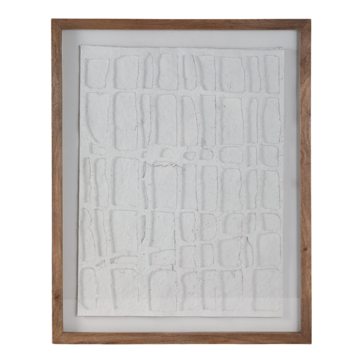 28x35" Paper Mache Wall Art W/wooden Frame /glass