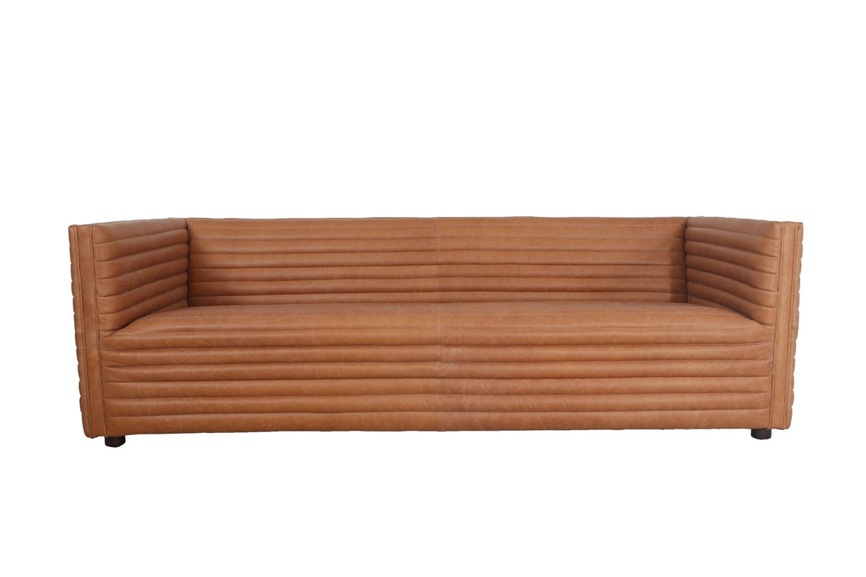 Chateau Light Brown Leather Sofa