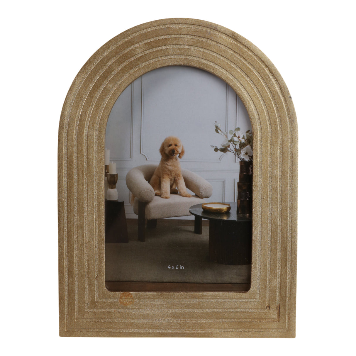 4x6" Arches Photo Frame, Gold