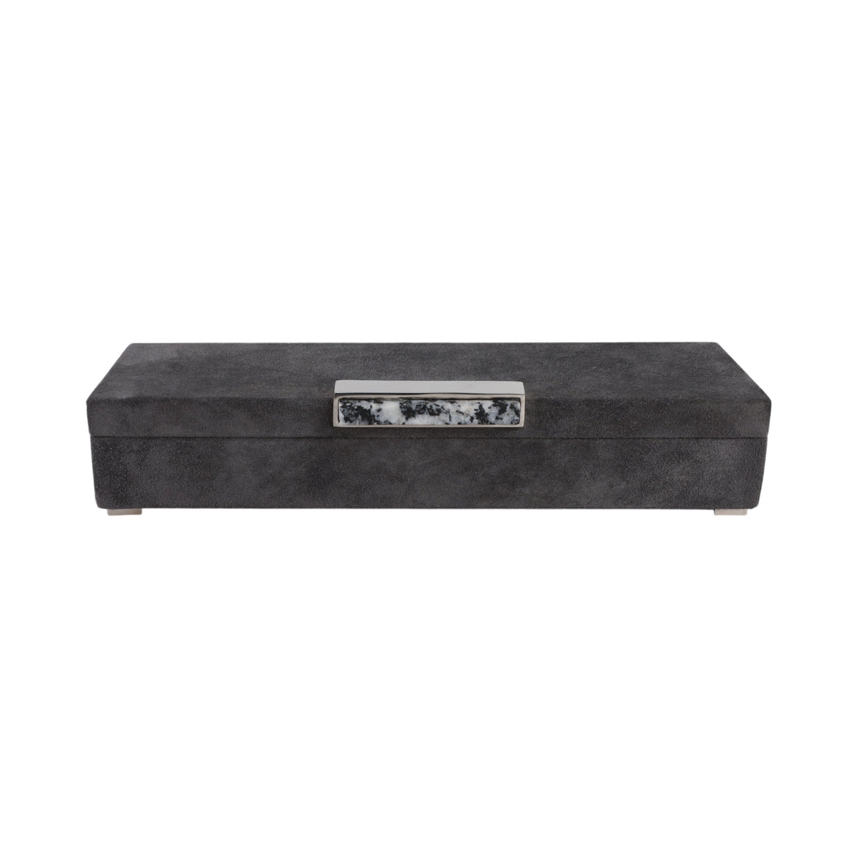18" Etta Suede And Moonstone Gemstone Hardware Box