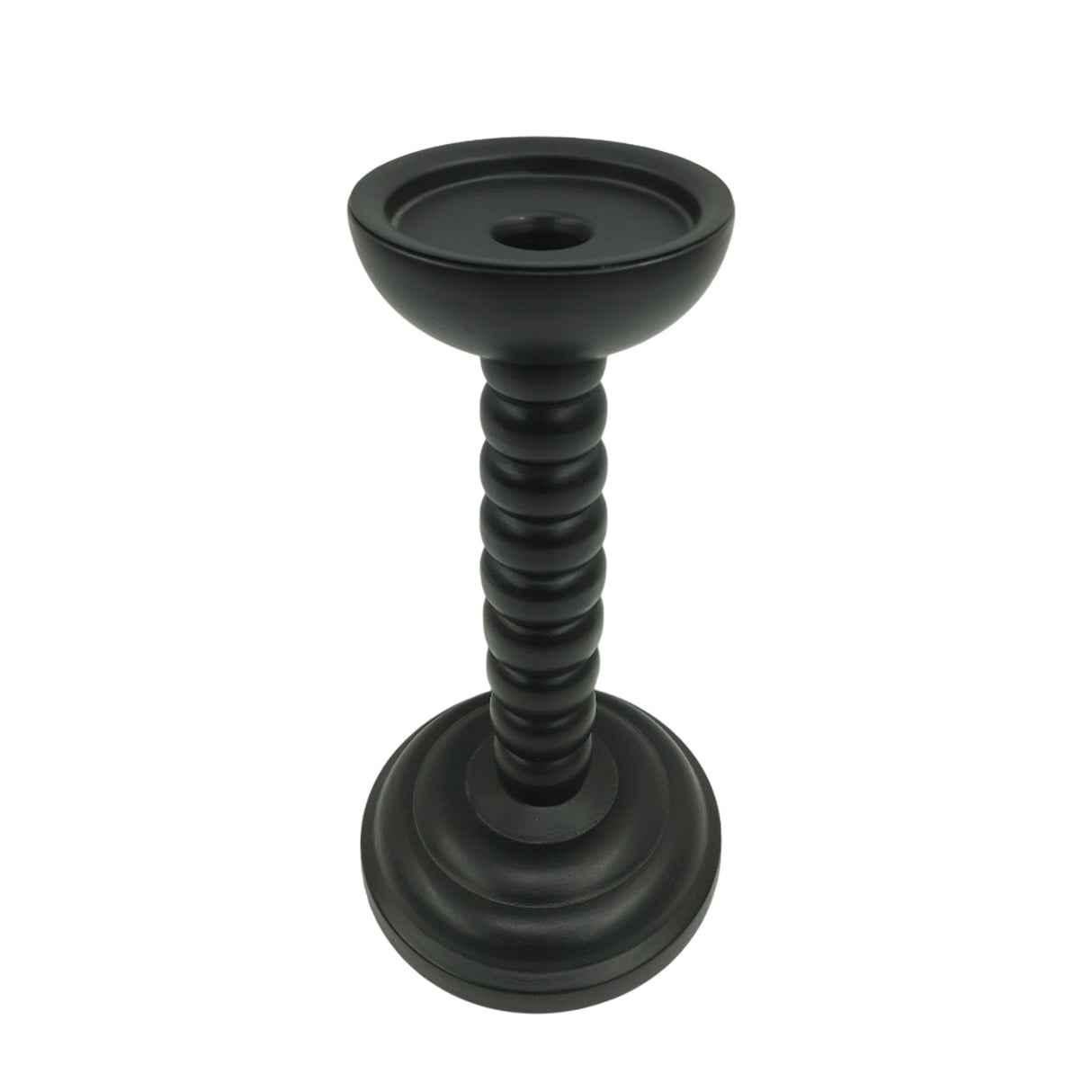 10x5" Stacked Pillar & Taper Holder, Black