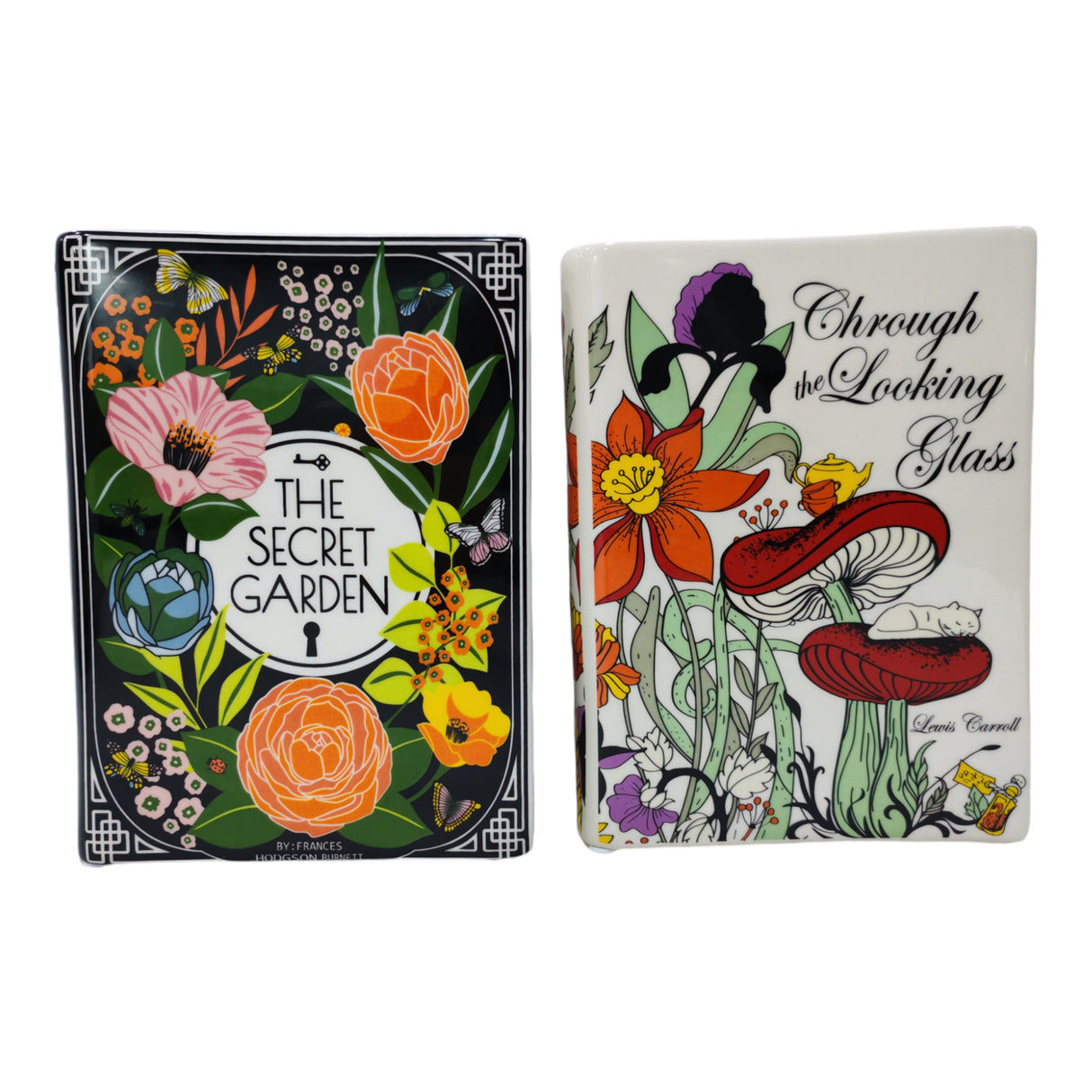 S/2 8x6" Book Vase, Multi