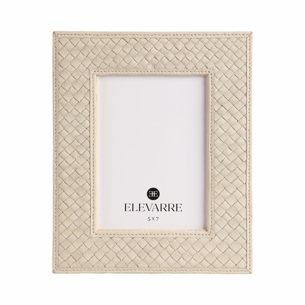 LUANDA LETHER 4X6" PHOTO FRAME, CREAM