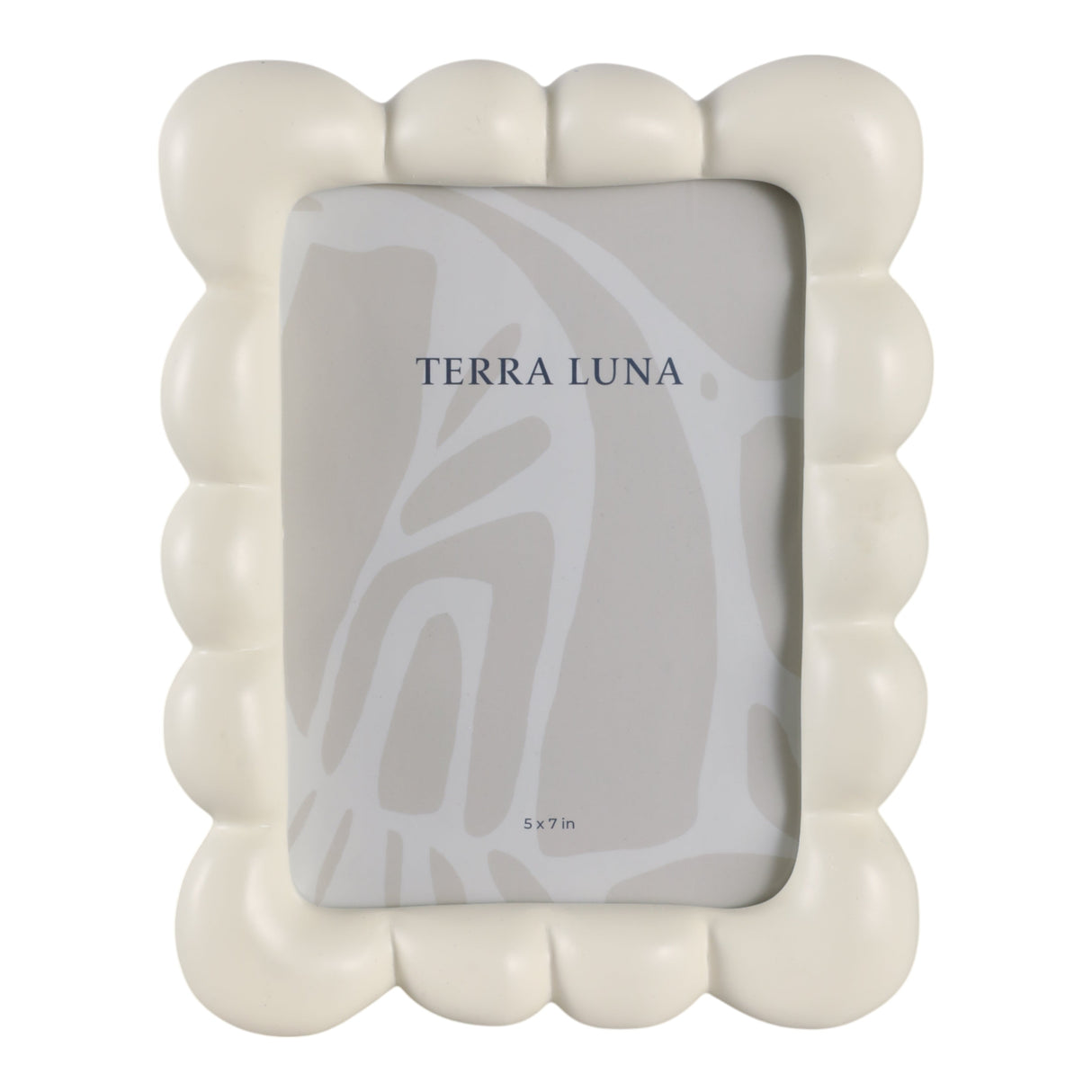 5x7" Puffy Squiggle Photo Frame, Ivory