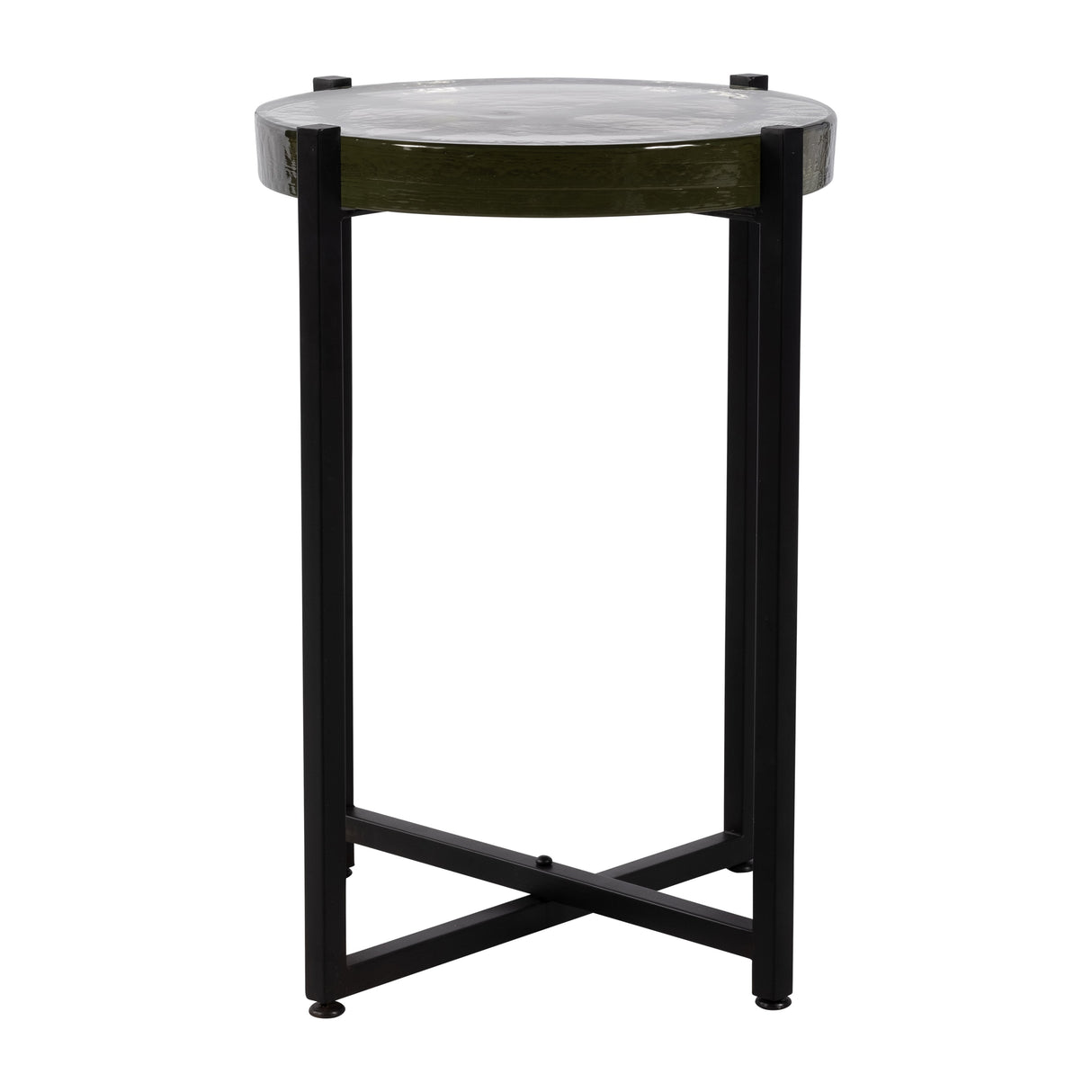 METAL/GLASS, 17"Dx22"H SIDE TABLE, BLACK