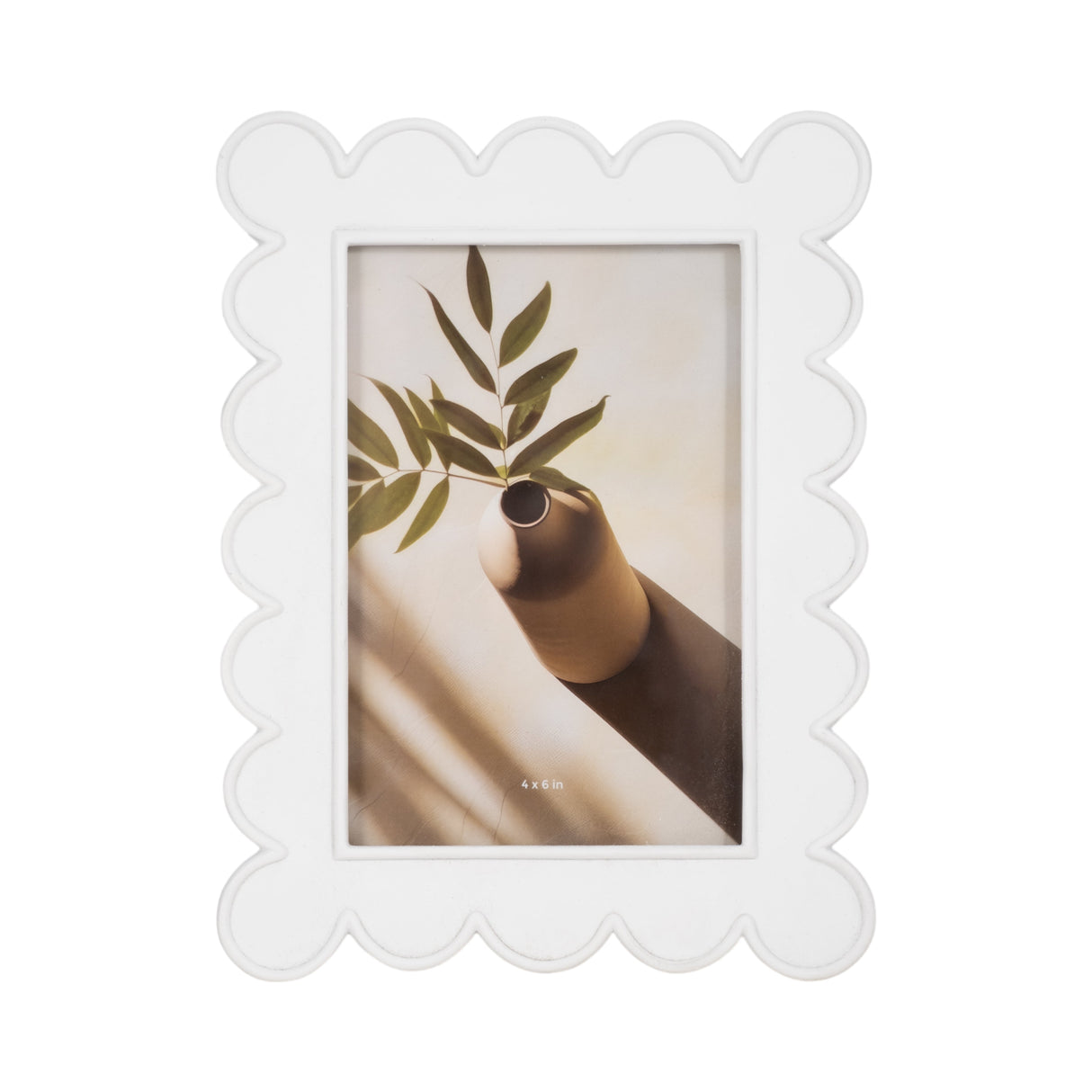 4x6 Scallop Edge Photo Frame, White