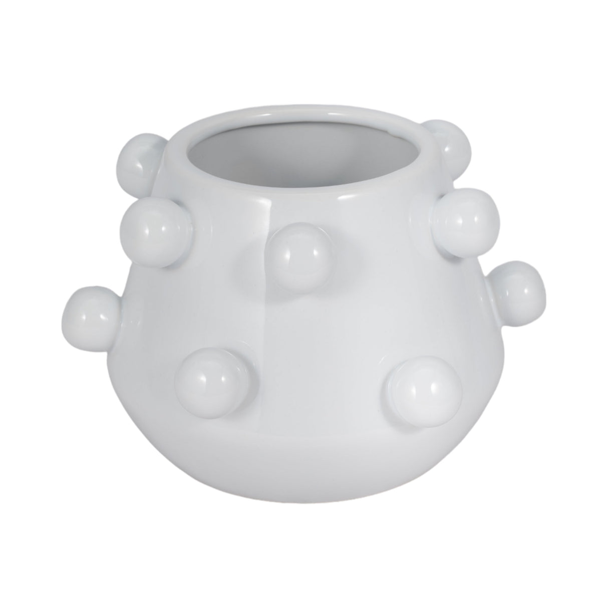 8" Tapered Bubble Planter, White