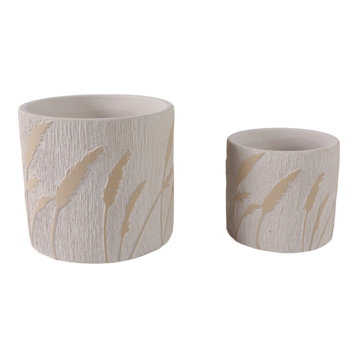 S/2 6/8" Wispy Wildflowers Planters, Ivory