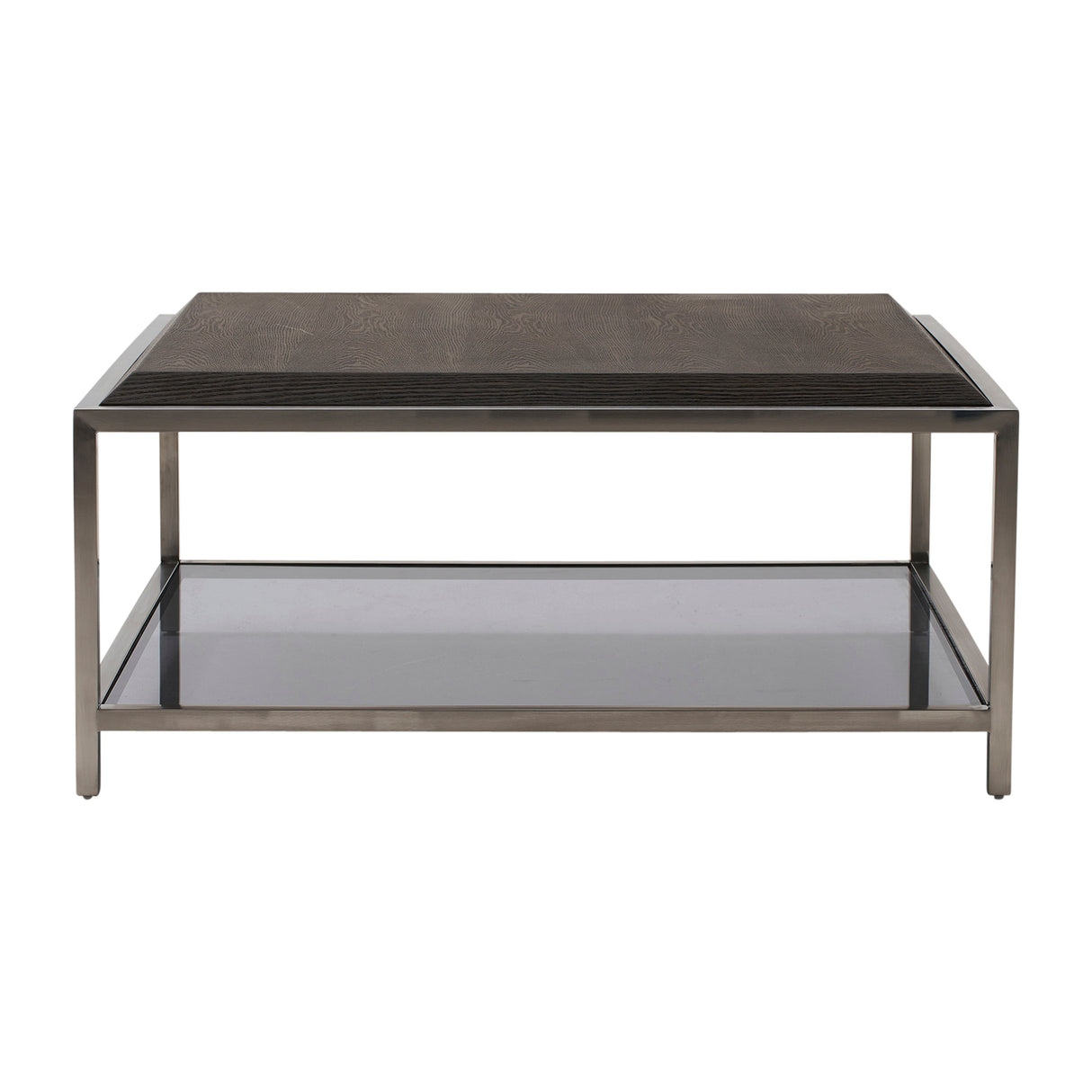 WOOD/STAINLESS STEEL COFFE TABLE, BROWN