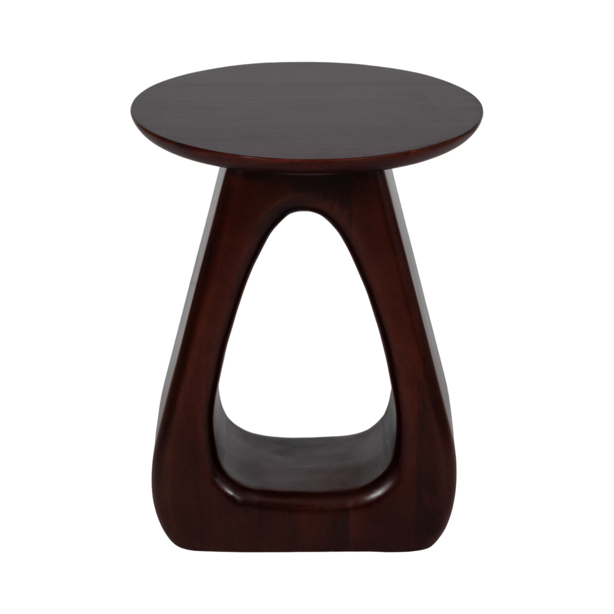 20" Cut-out Base Accent Table, Walnut