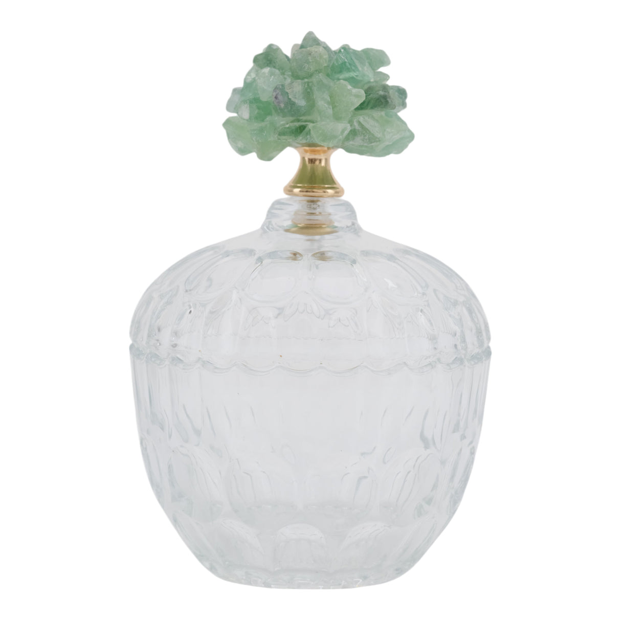 8" Lancelot Large Green Stone Glass Jar