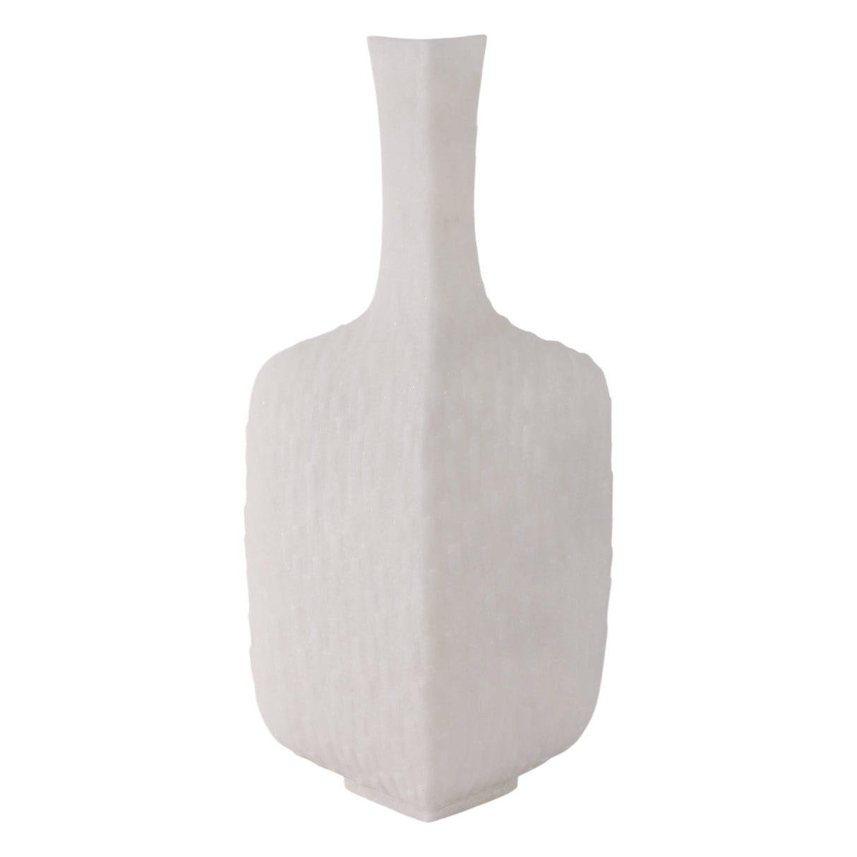 19" Mortsel Large Quartz Resin Vase, White