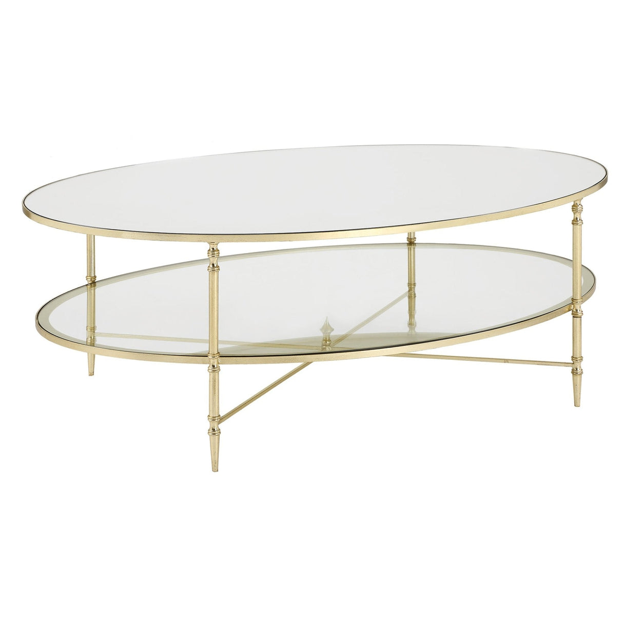Henzler Oval Coffee Table with Mirror Top
