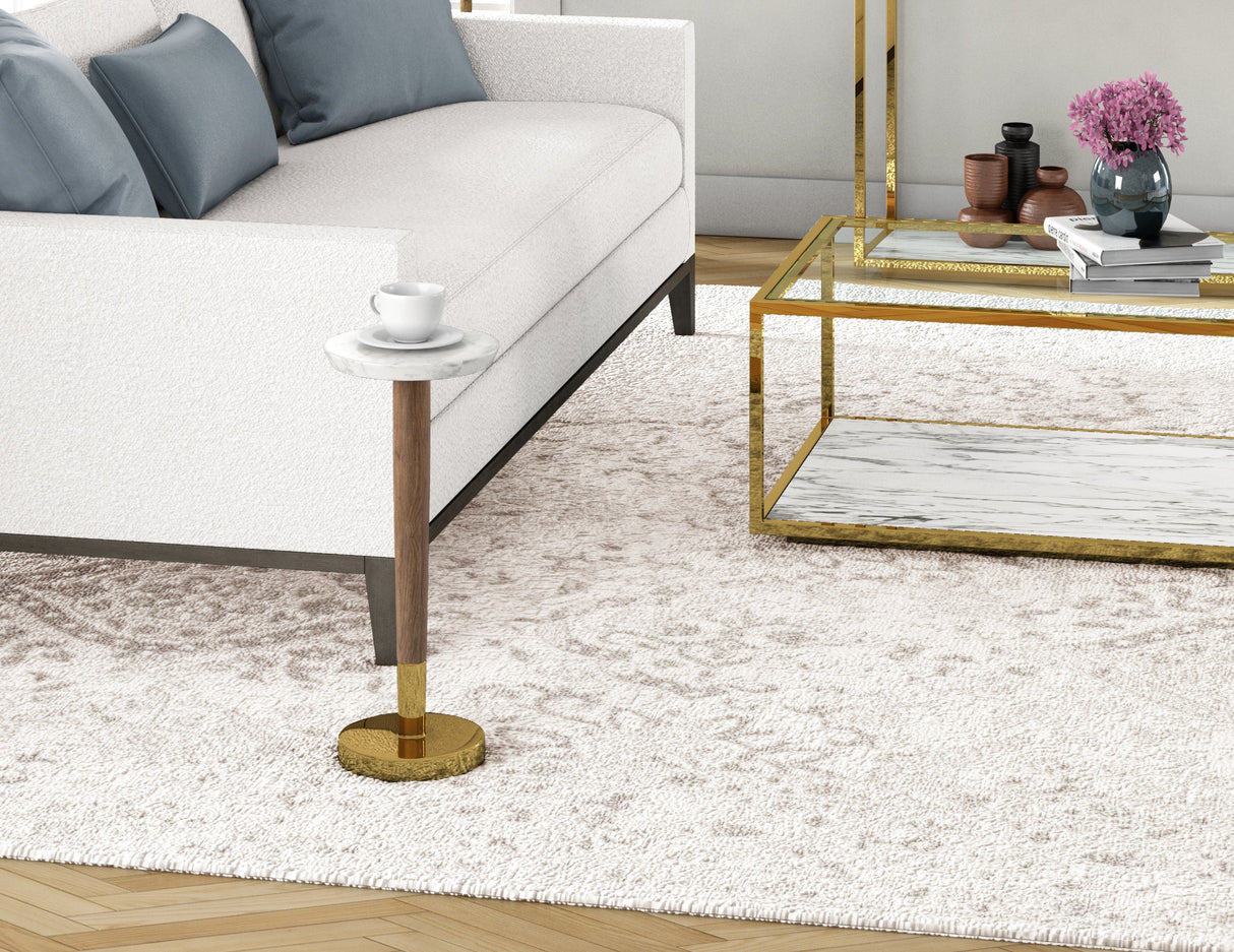 Warm Marble Accent Table