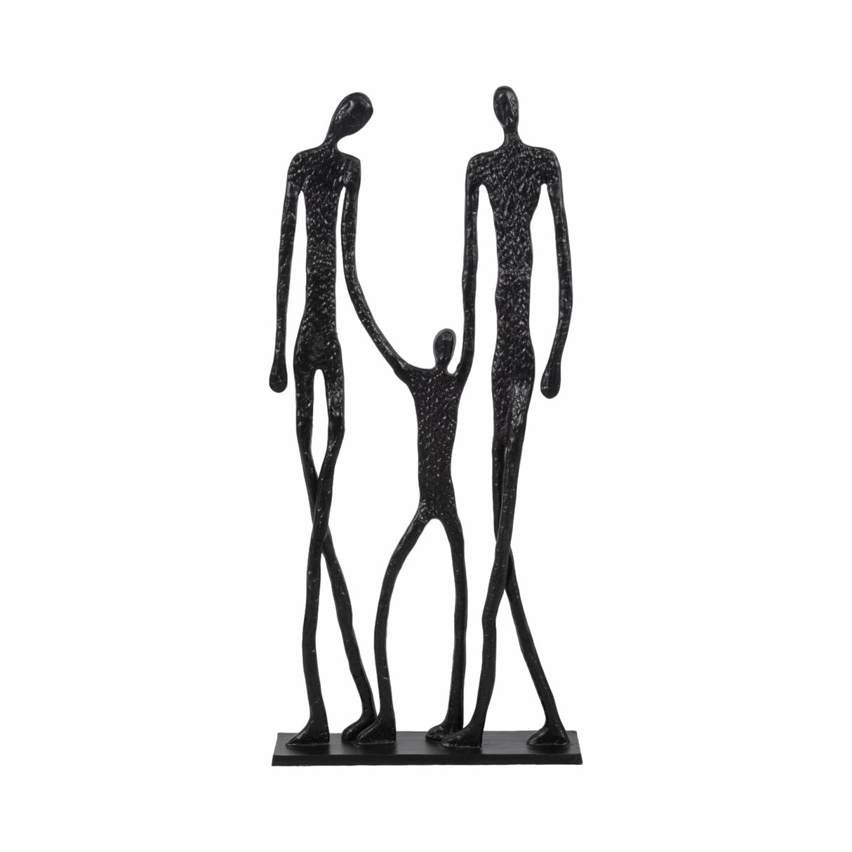 METAL,49"H,FAMILY FIGURES STATUE,BLACK