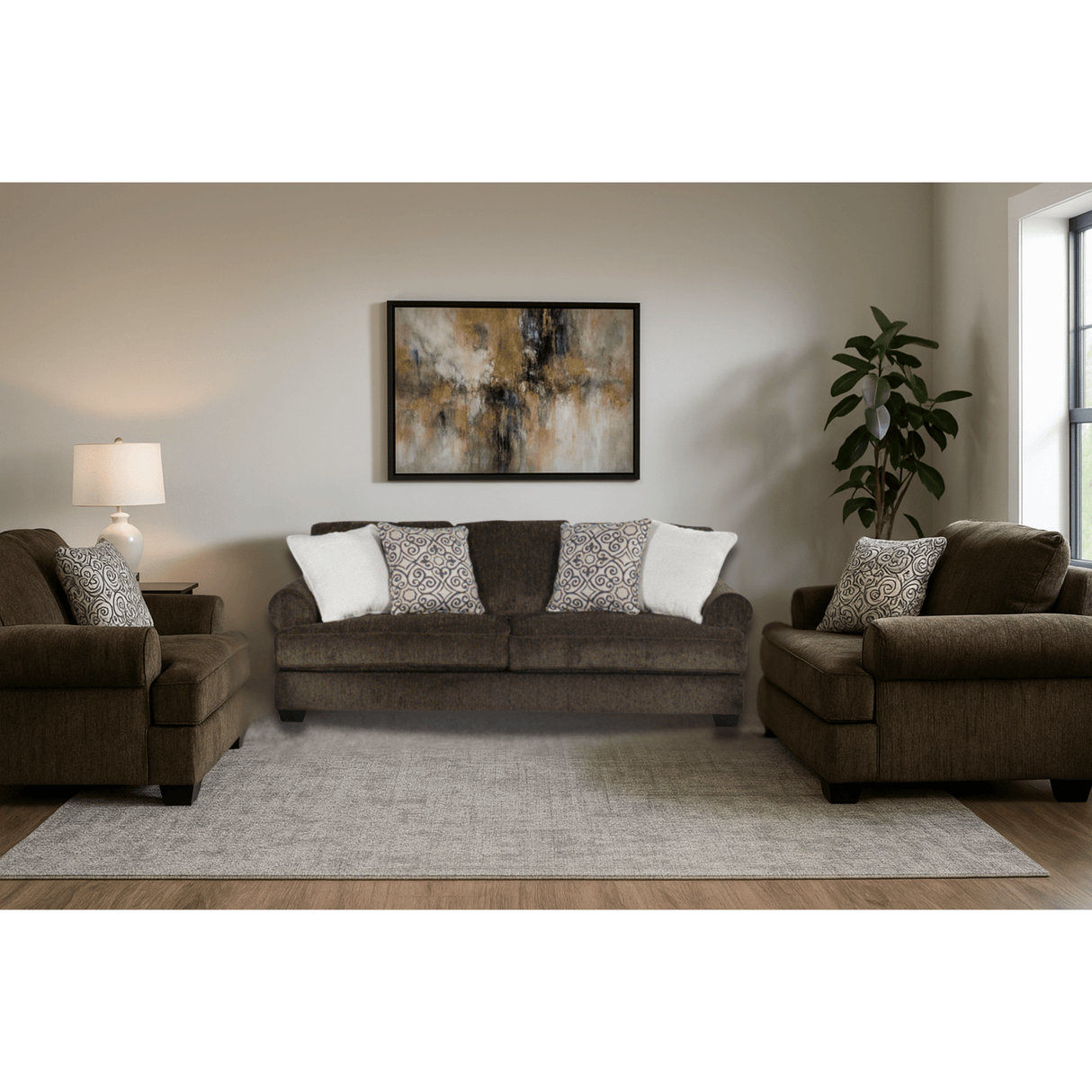 Monaghan Brown Sofa Set