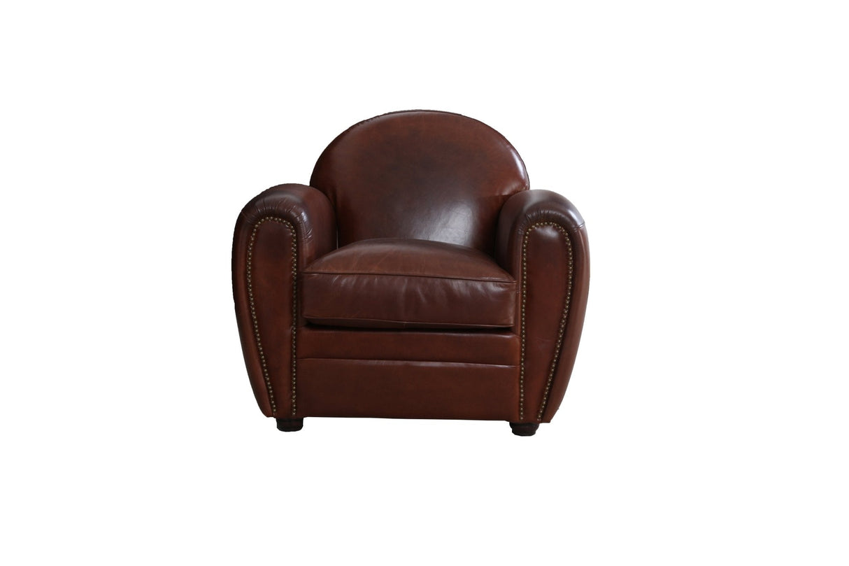 October Brown Leather Accent Chair