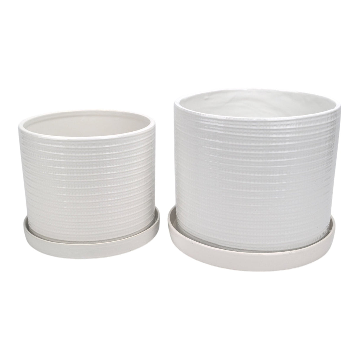 S/2 10/12" Modern Planter, White