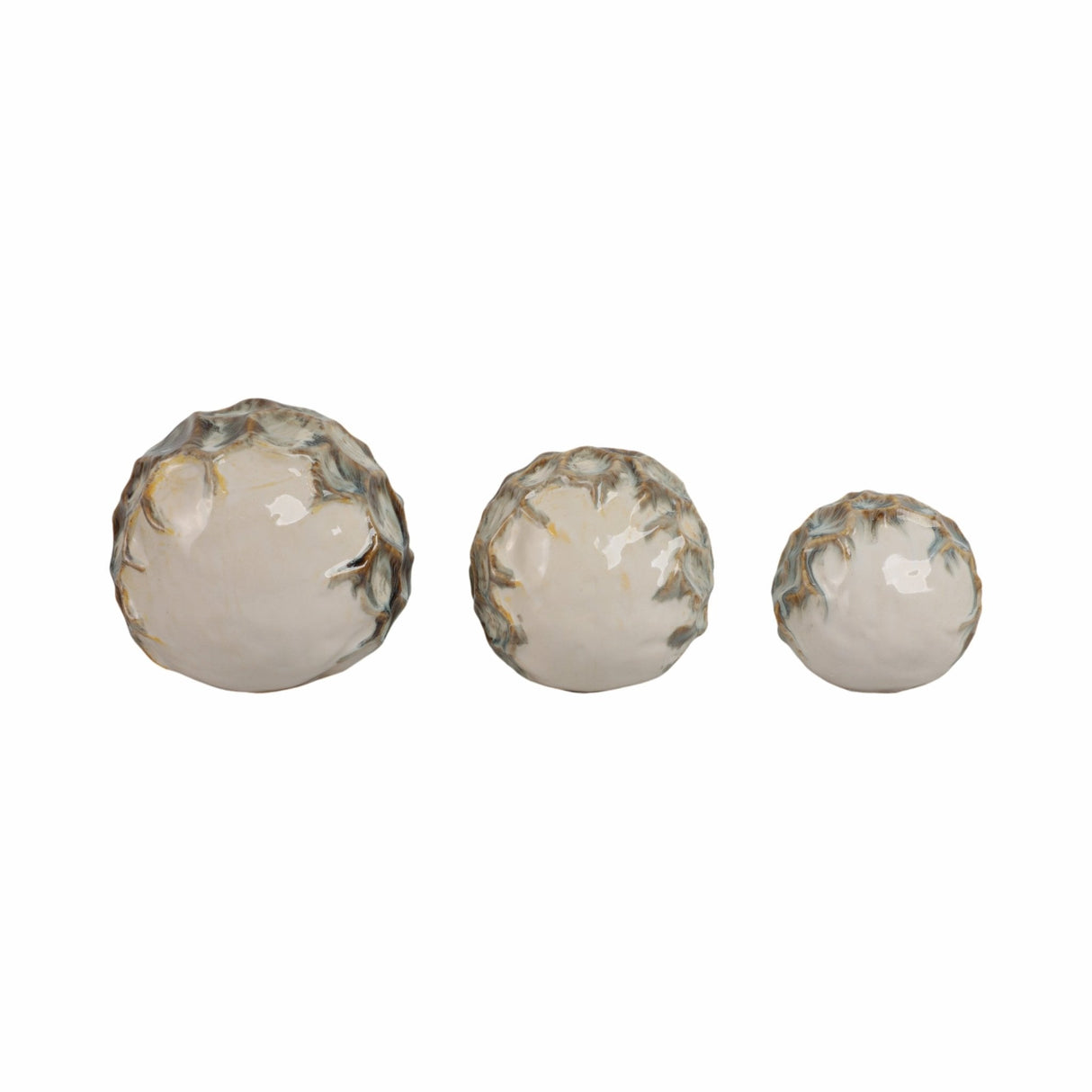 S/3 4/5/6" Decorah Cer Deco Balls - Set Of 3
